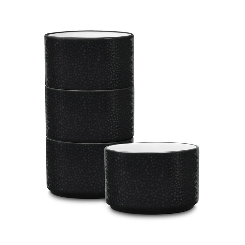 Colortex Stone Black Mini Bowl Set of 4, Stax