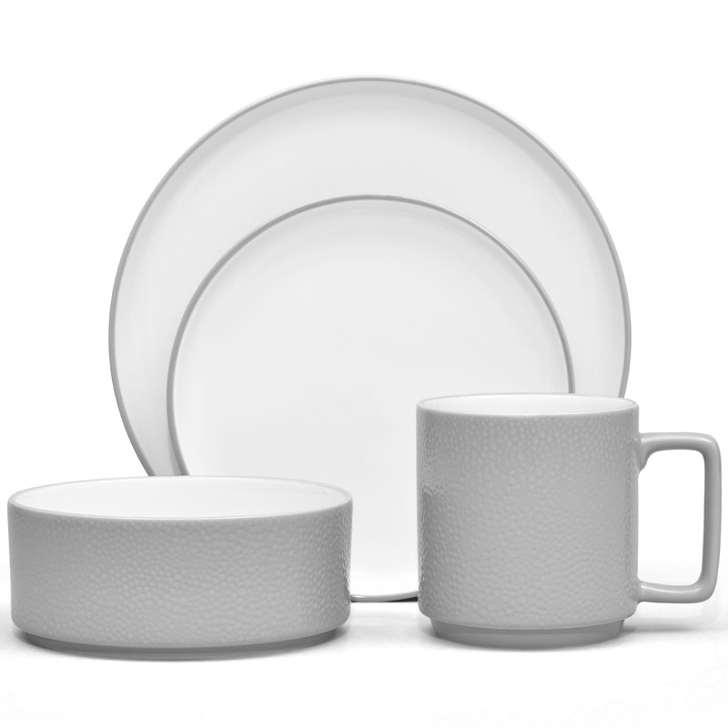 Colortex Stone Grey 4 Piece Place Setting, Stax