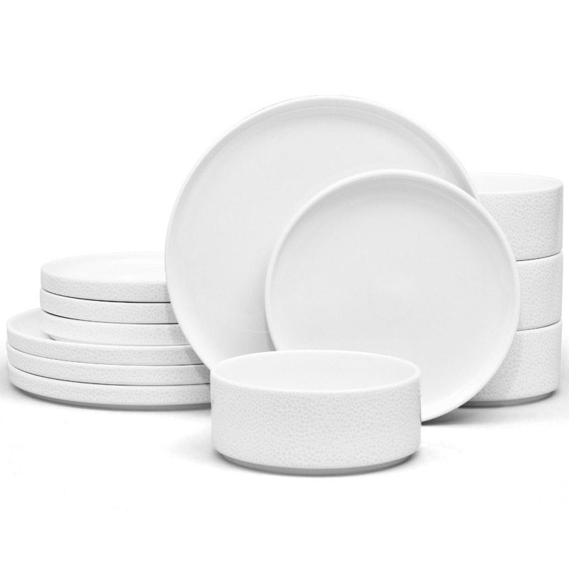 Colortex Stone White 12 Piece Service for 4, Stax