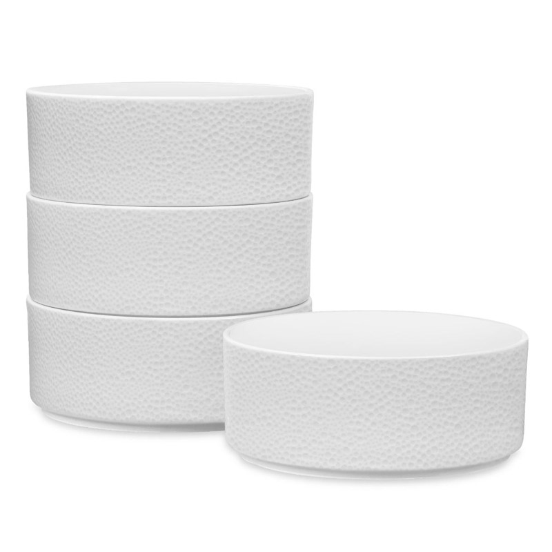 Colortex Stone White Cereal Bowl Set of 4, Stax