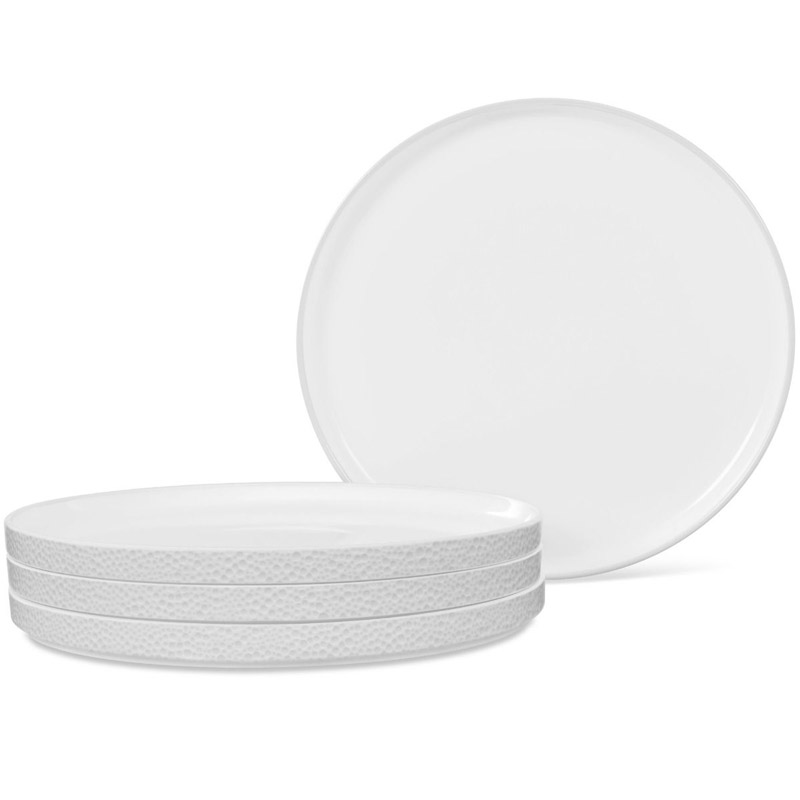 Colortex Stone White Dinner Plate Set of 4, Stax