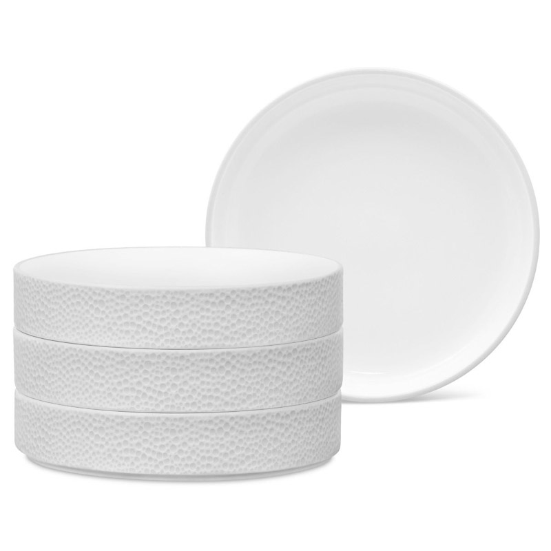 Colortex Stone White Deep Plate Set of 4, Stax