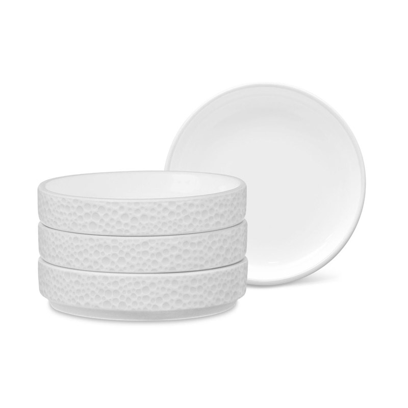 Colortex Stone White Mini Plate Set of 4, Stax