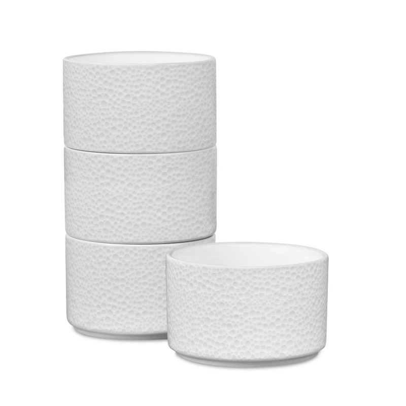 Colortex Stone White Mini Bowl Set of 4, Stax