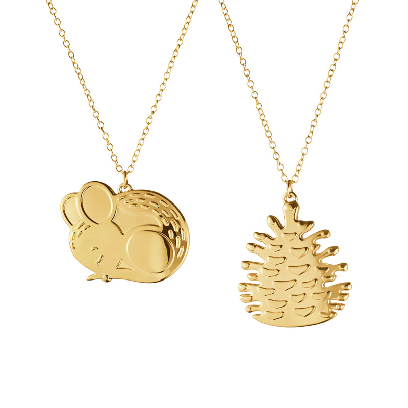 2023 Gold Mouse and Pine Cone Set