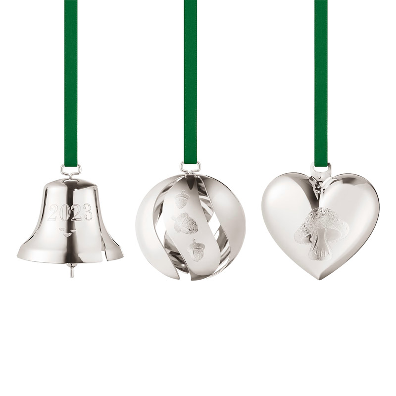 2023 Silver Ball, Bell and Heart Set