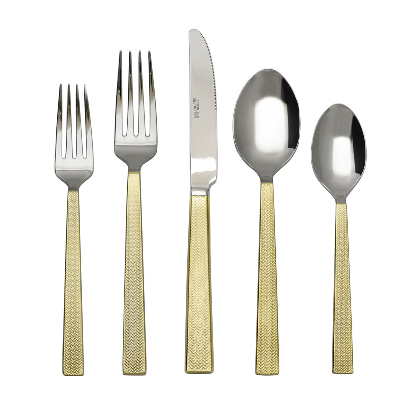 Harrington Gold Handle 5pc Place Setting