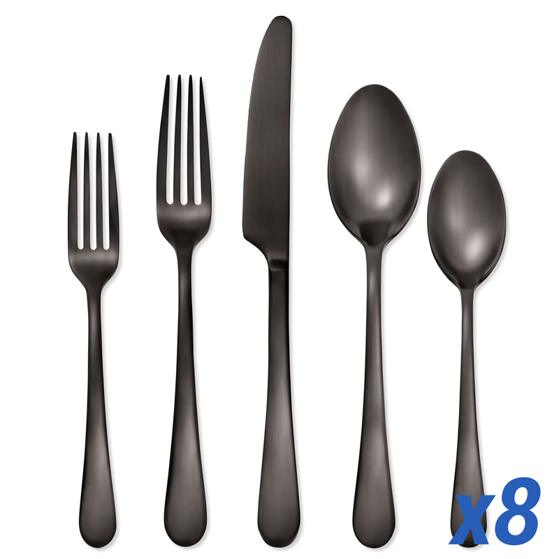 Mirabella Satin Gunmetal 40pc Service for 8