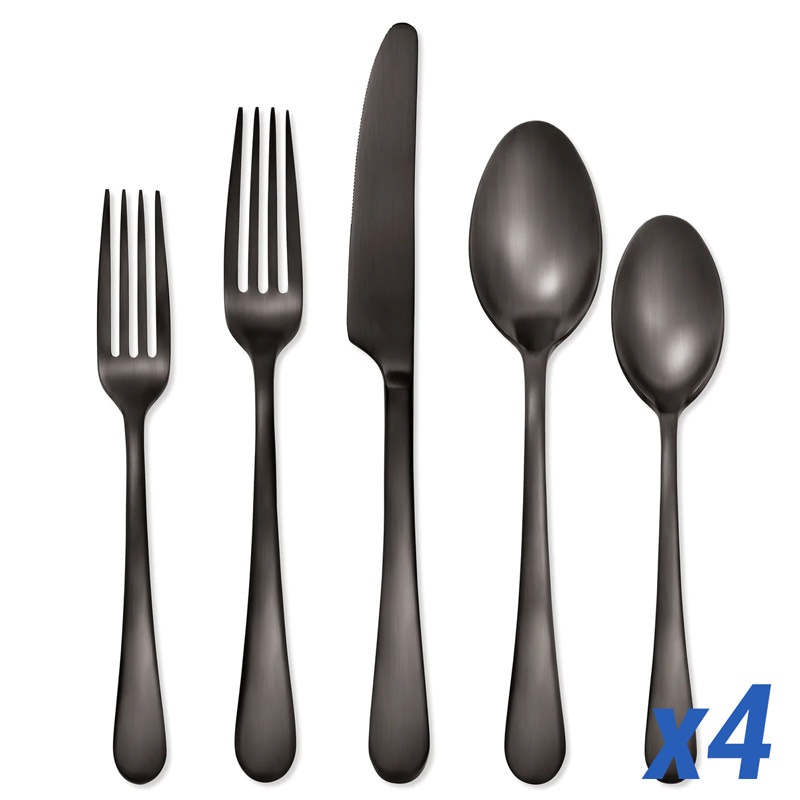 Mirabella Satin Gunmetal 20pc Service for 4