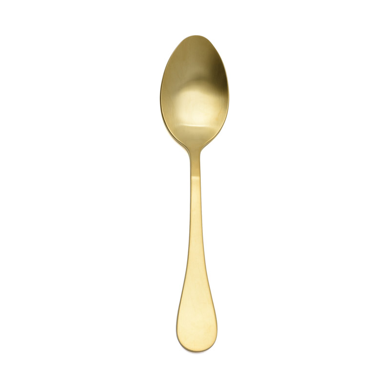 Rocco Gold Matte Oval Soup Spoon