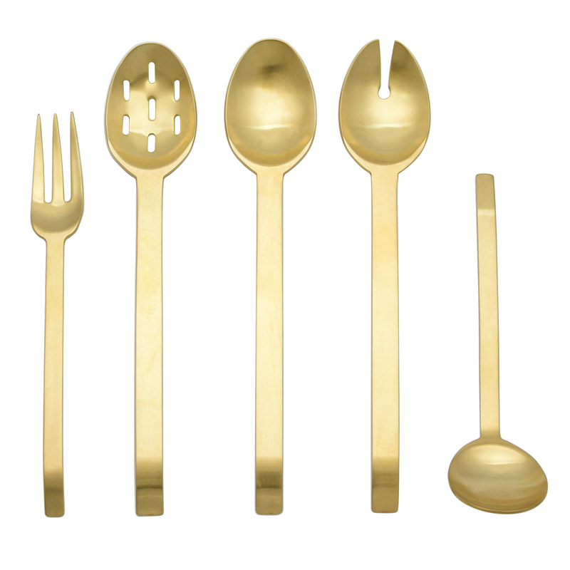 Spiga Gold Matte 5pc Serving Set