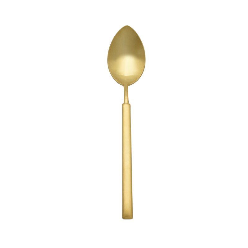 Vintage Gold Matte Oval Soup Spoon