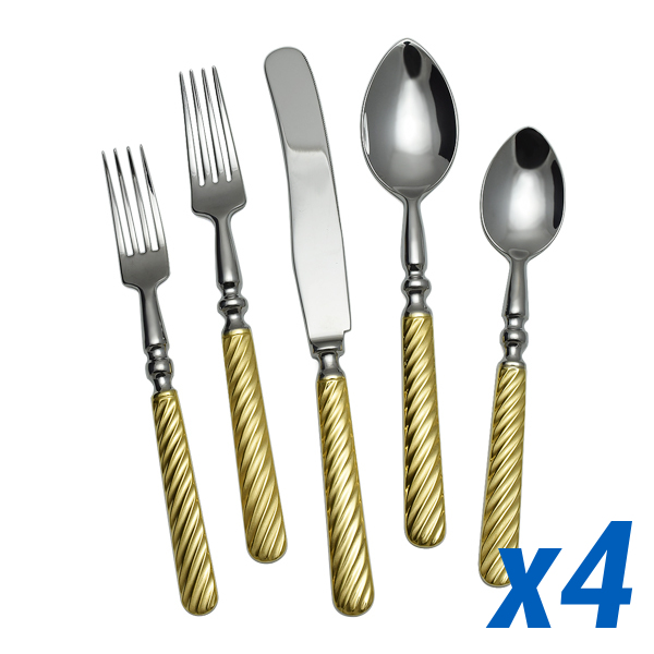 Sobor Gold Handle 20pc Service for 4