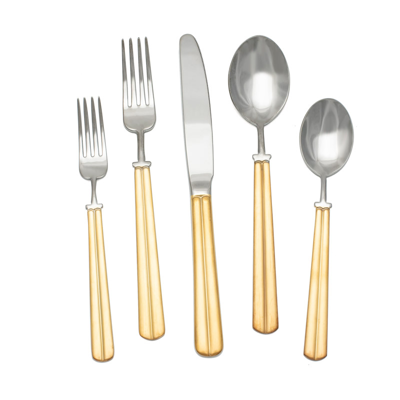 Brooklyn Gold Matte Handle only 5 piece Place Setting Herdmar