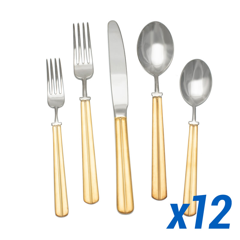 Brooklyn Gold Matte Handle 60pc Service for 12