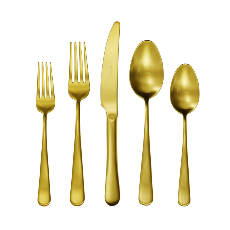 Luxor Gold Matte 5pc Place Setting