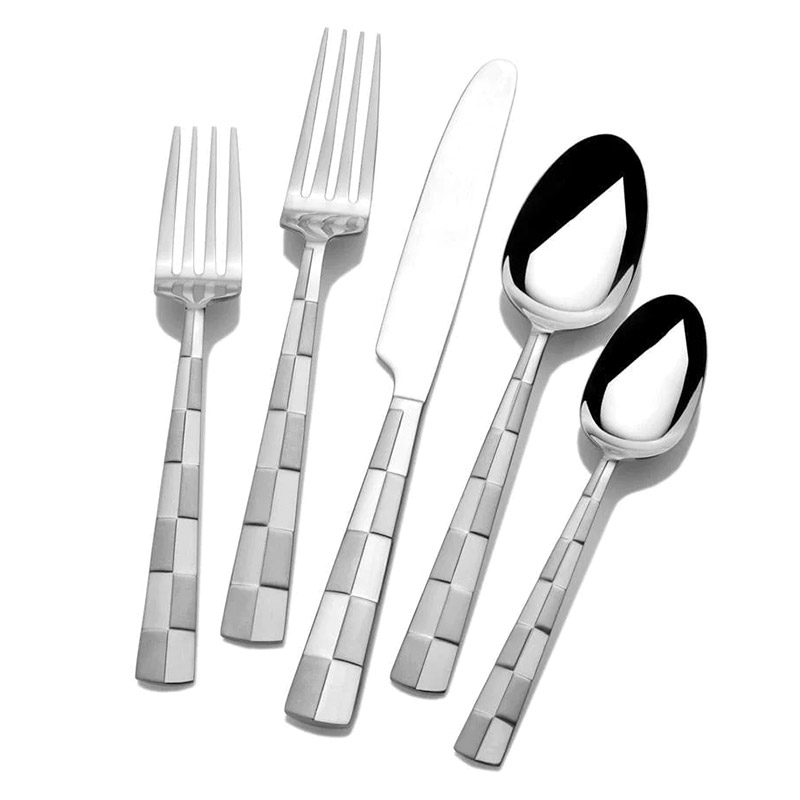 Checkered Frost 5 Piece Place Setting