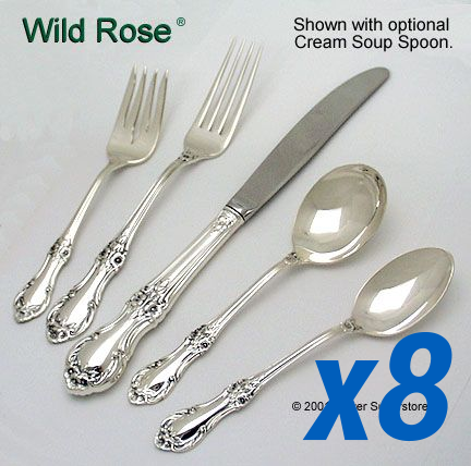 Wild Rose 46pc Set, Dinner Size, Oval Soup