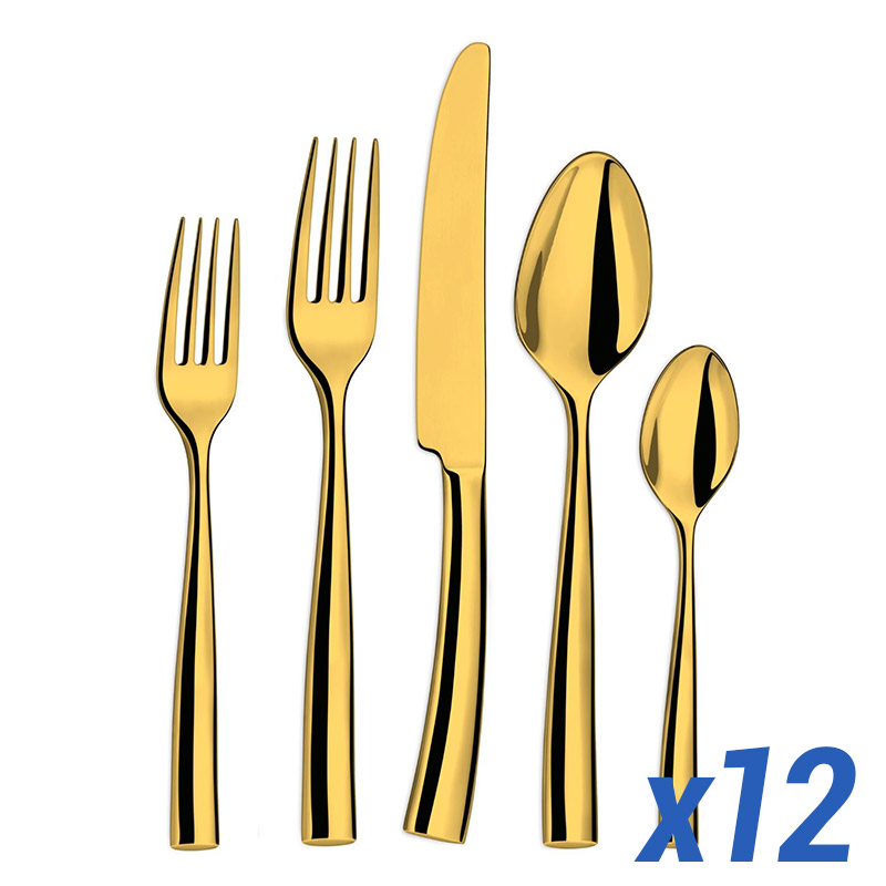 Silhouette Gold PVD 60 Piece Service for 12