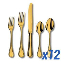 A photo of Le Perle Gold PVD 60 Piece Service for 12