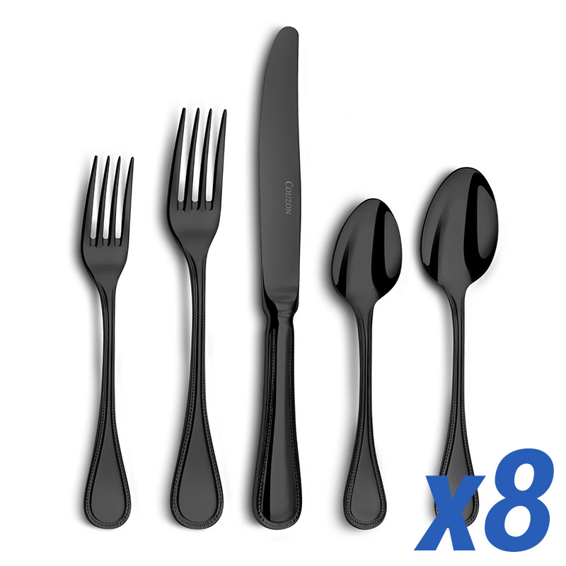 Le Perle Black PVD 40 Piece Service for 8