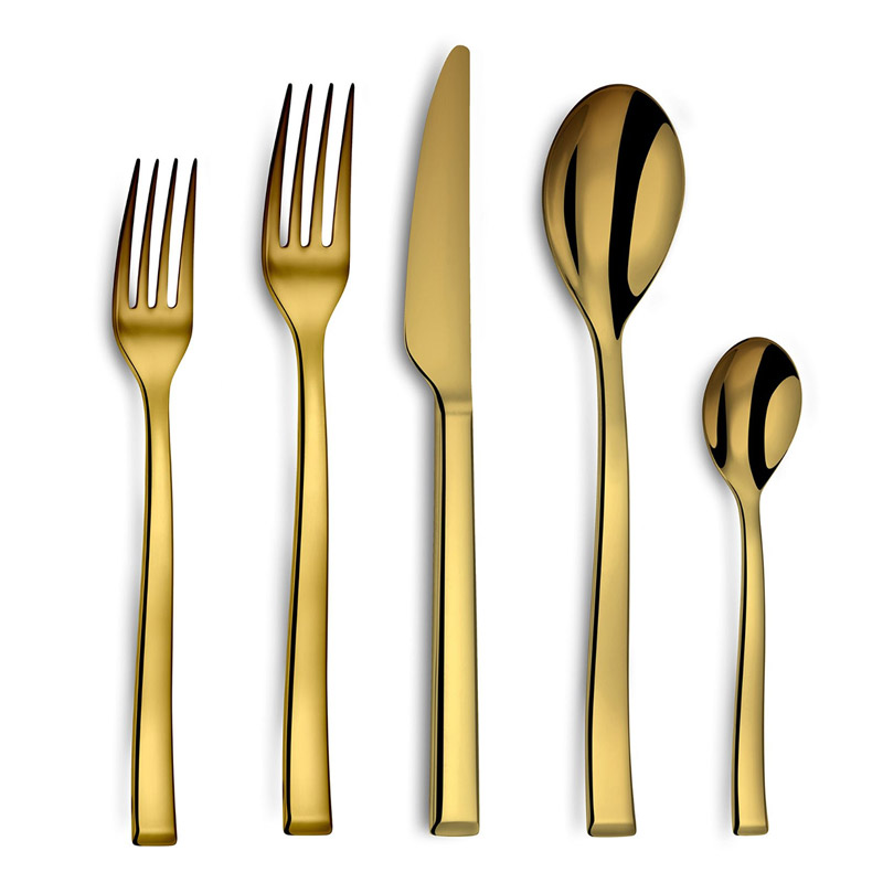 Side Gold PVD 5 Piece Place Setting