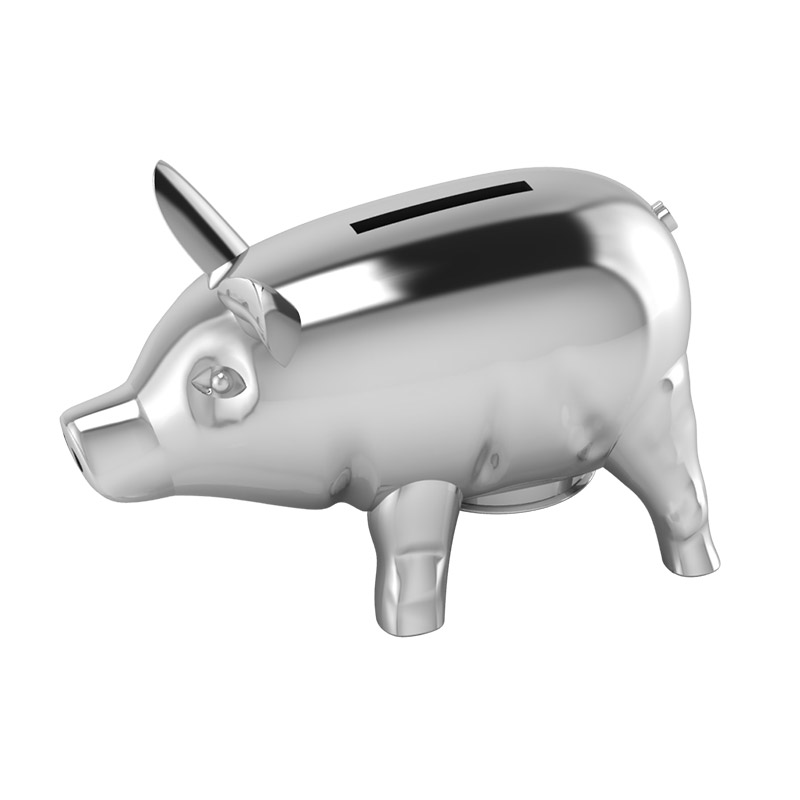 Piggy Baby Bank, Silverplate