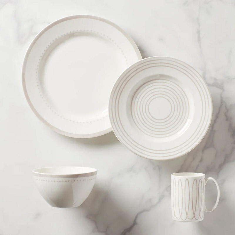 Charlotte Street West Grey 4 Piece Place Setting