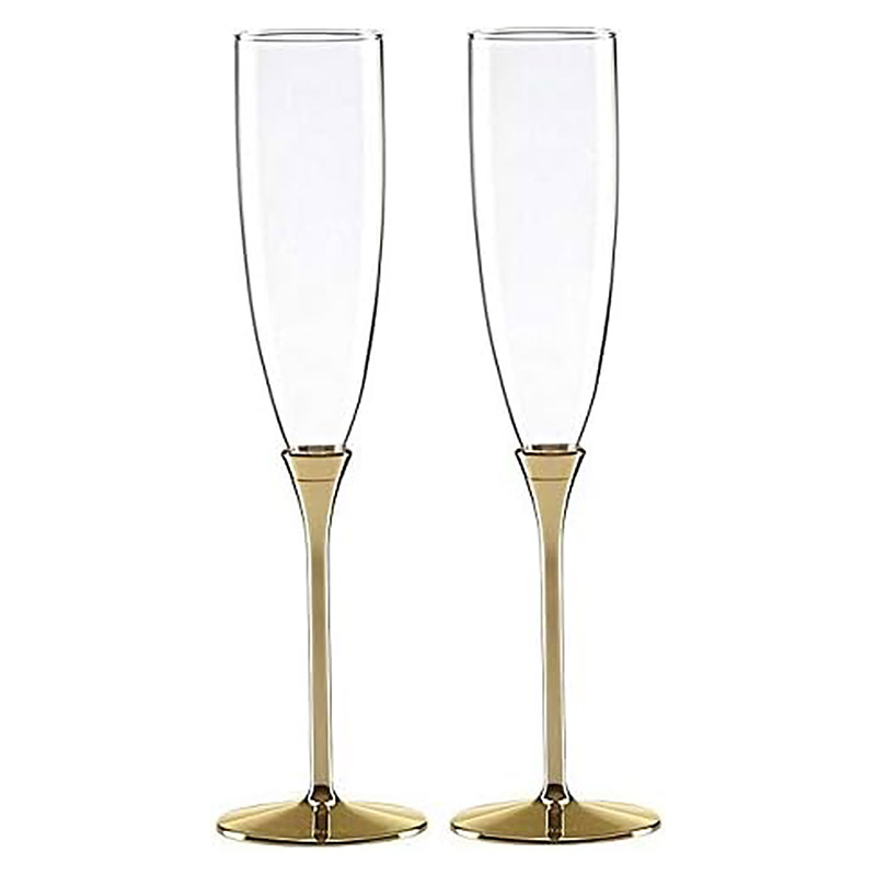 Toasting Flute Pair, Simply Sparkling Gold