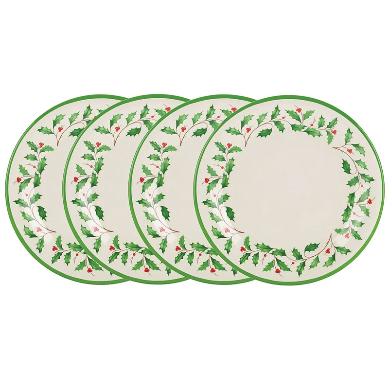 Holiday Dinner Plate Set of 4, Melamine