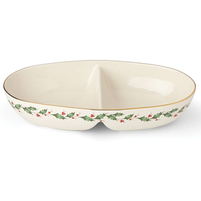 Holiday Divided Oval Bowl