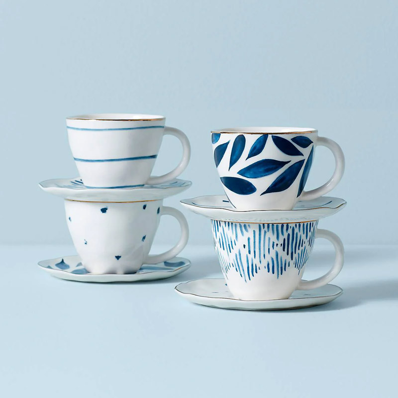 Blue Bay 8 Piece Espresso Cup & Saucer Set