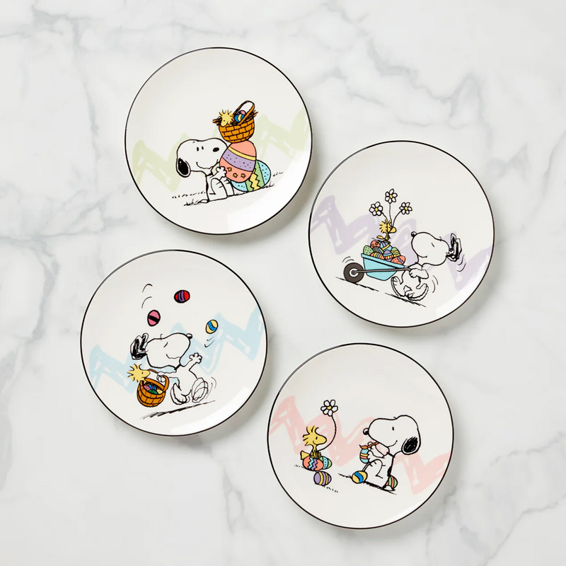 Snoopy Easter Accent Plates Set of Four