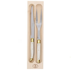 A photo of Ivory 2pc Carving Set in Wood Box