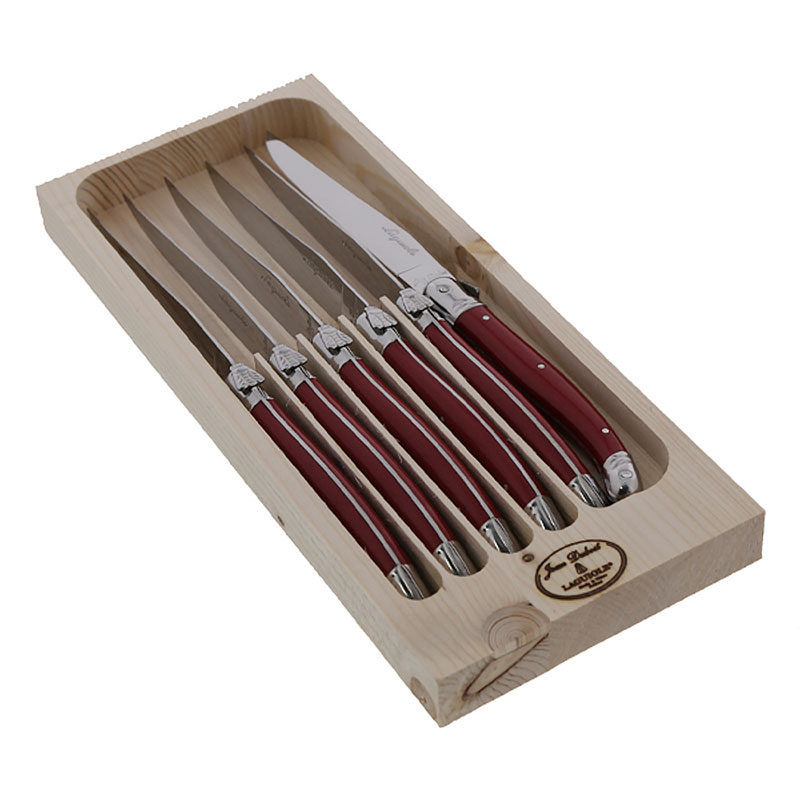 Red 6pc Steak Knife Set