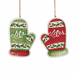 A photo of Mr and Mrs Mitten Ornaments