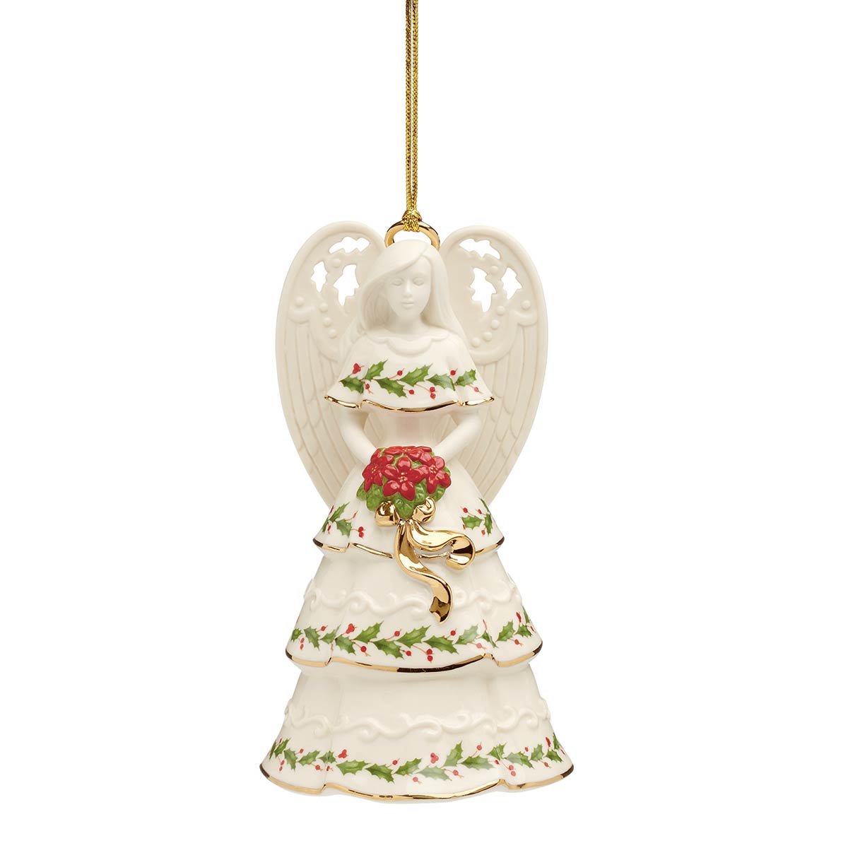 Holiday Angel Bell, Holding Flowers