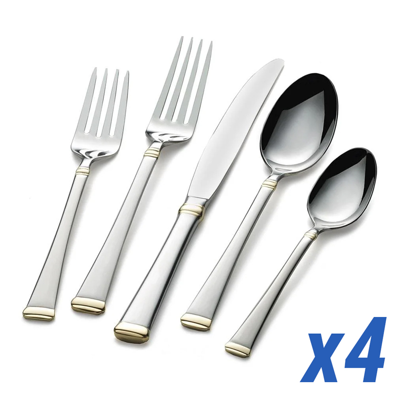 Gold Accent Harmony 20 Piece Service for 4