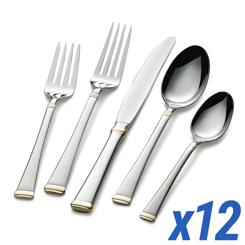 Gold Accent Harmony 65 Piece Service for 12