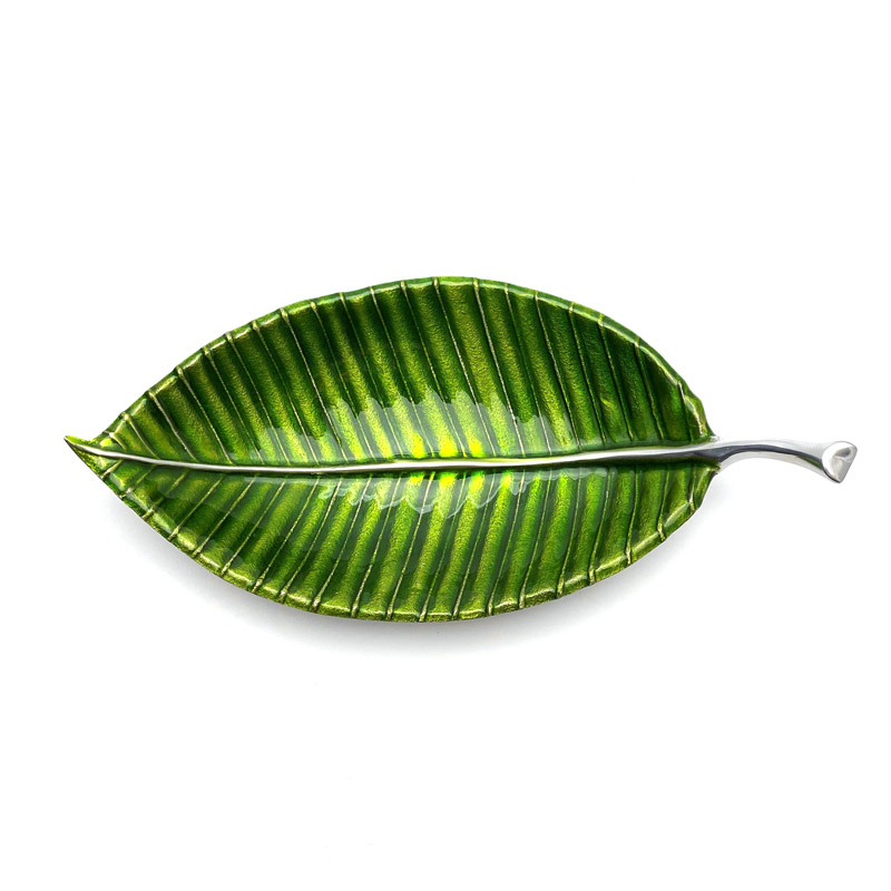 Rubber Tree Leaf w/ Enameled Interior