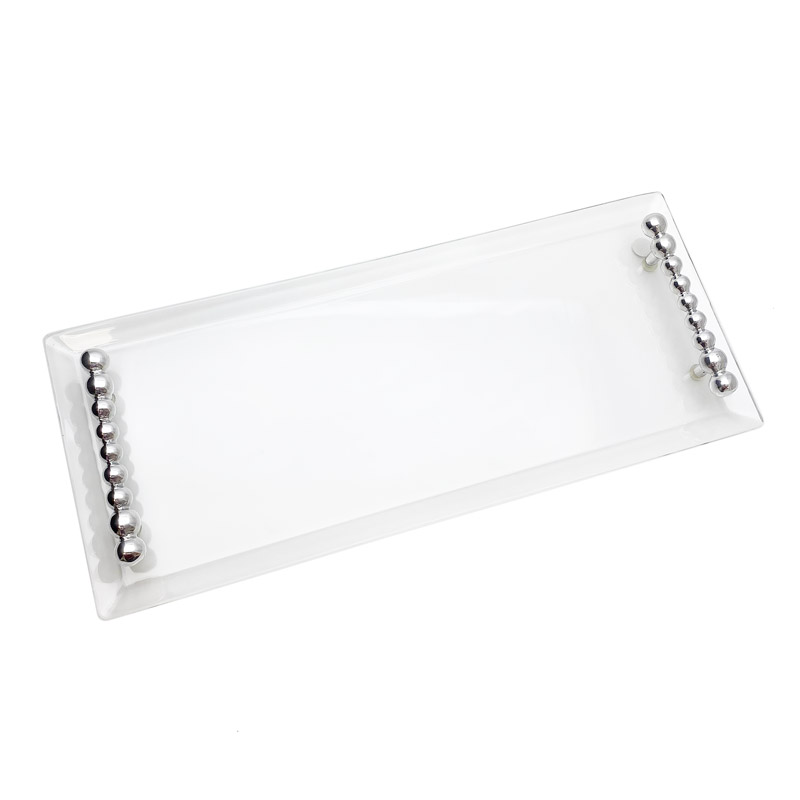 Pearled Handle Acrylic Tray