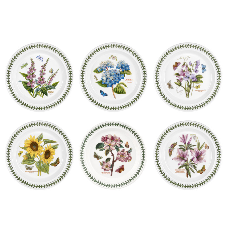 Botanic Garden Dinner Plate, Assorted Motifs, 10.5in., Set of 6