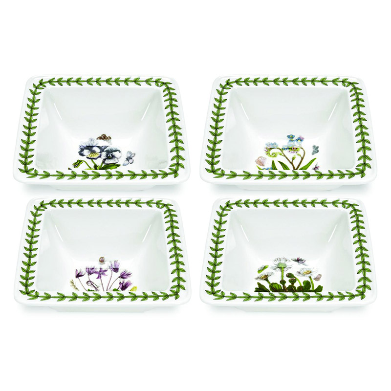 Botanic Garden Square Mini Bowls, Set/4