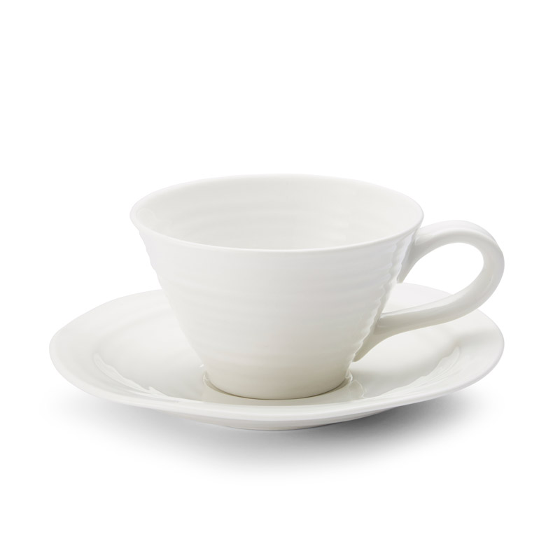 Sophie Conran White Teacup & Saucer, 8 oz.