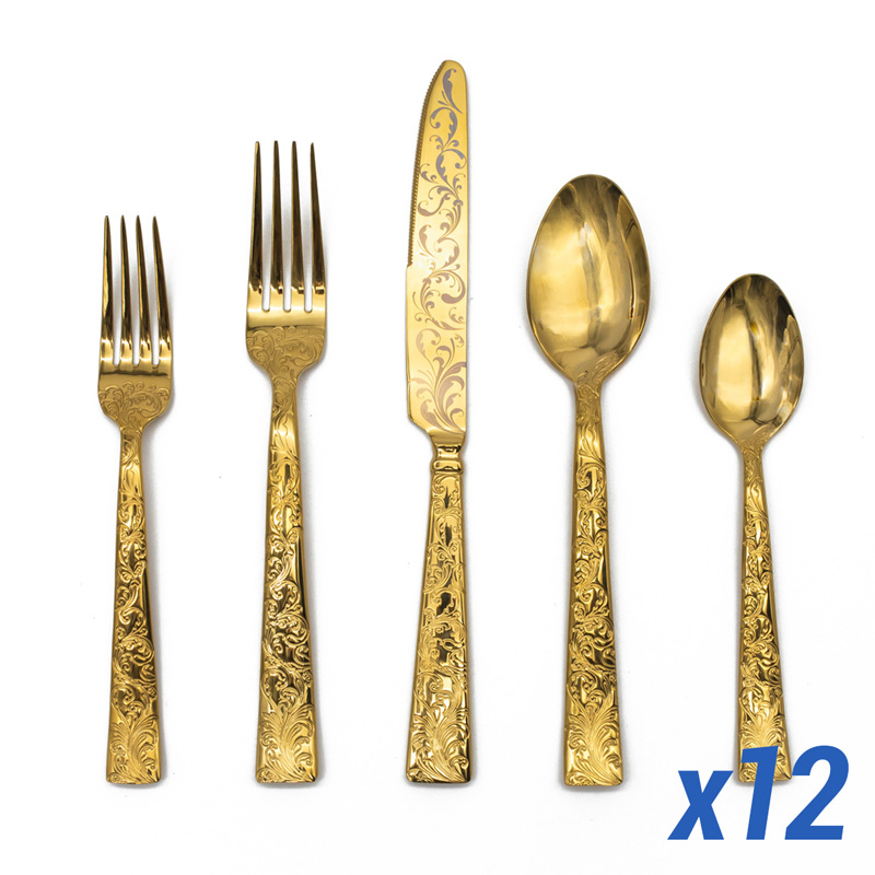 Parisian Garden Gold PVD 60pc Service for 12