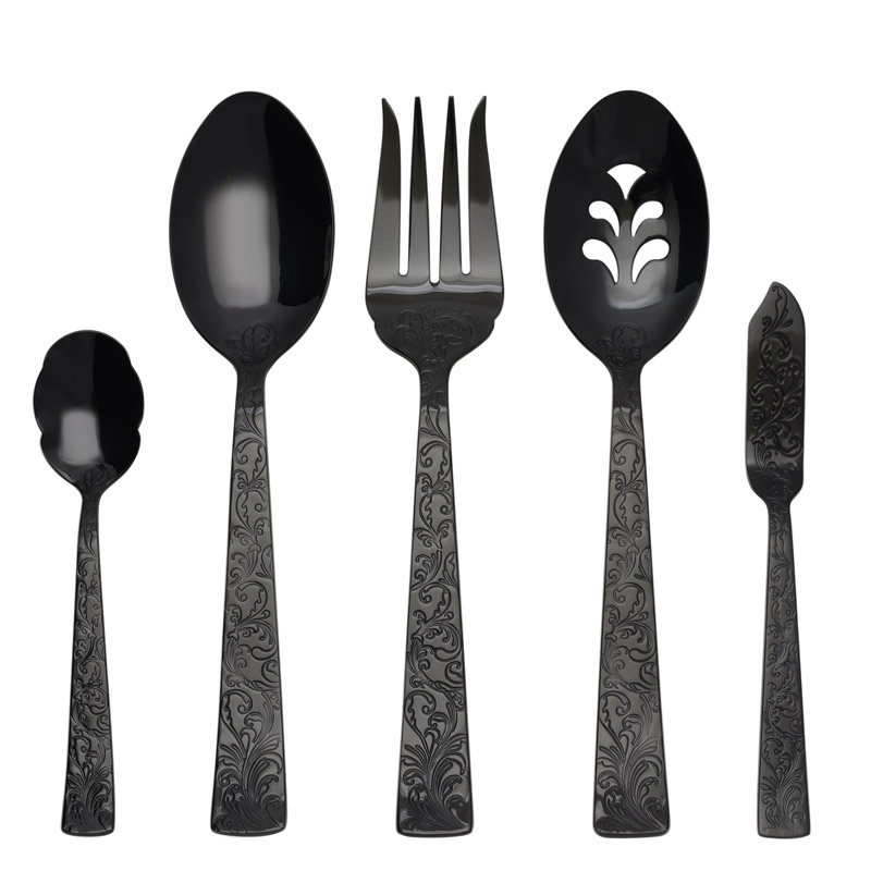 Parisian Garden Black PVD 5pc Hostess Set by Ricci