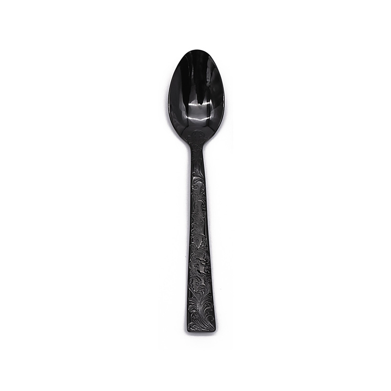 Parisian Garden Black PVD Oval Soup Spoon