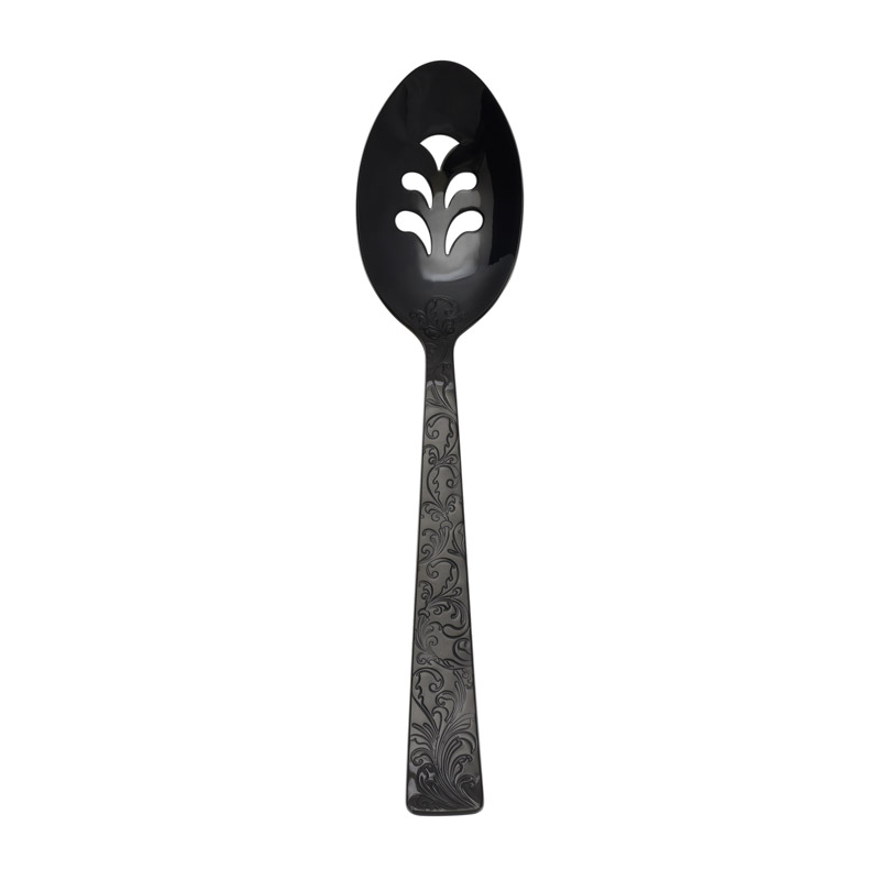 Parisian Garden Black Pierced Serving Spoon