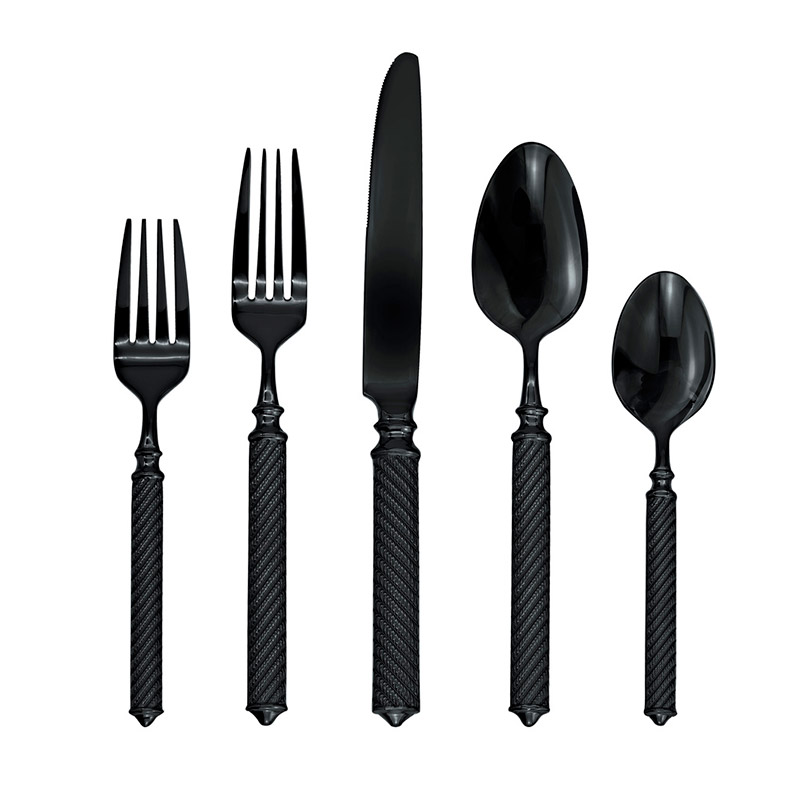 Torsade Black 5pc Place Setting