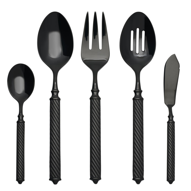 Torsade Black 5pc Serving Set